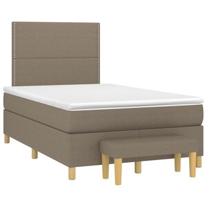 vidaXL Sommier à lattes de lit avec matelas taupe 120x190 cm tissu