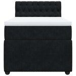 vidaXL Sommier à lattes de lit avec matelas Noir 90x190 cm Velours