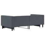 vidaXL Lit de jour avec gigogne sans matelas gris foncé 90x190 cm
