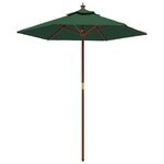 vidaXL Parasol de jardin avec mât en bois vert 196x231 cm