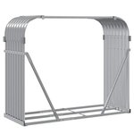 vidaXL Porte-bûches gris clair 120x45x100 cm acier galvanisé