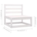 Vidaxl salon de jardin 8 pièces blanc bois de pin massif