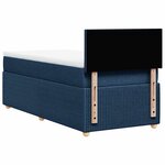 vidaXL Sommier à lattes de lit avec matelas Bleu 80x200 cm Tissu