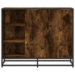 vidaXL Buffet chêne fumé 92x35x76 cm bois d'ingénierie