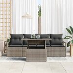 vidaXL Ensemble de canapé de jardin 5 Pièces Gris Poly rotin
