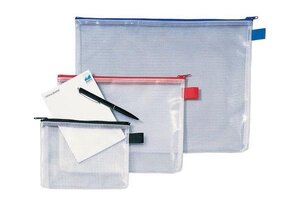 Pochette Mesh bag A4 transparent/noir REXEL