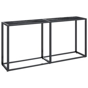 vidaXL Table console Marbre noir 160x35x75 5 cm Verre trempé