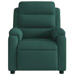 vidaXL Fauteuil inclinable vert foncé velours