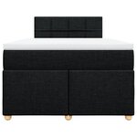 vidaXL Sommier à lattes de lit avec matelas noir 120x190 cm tissu