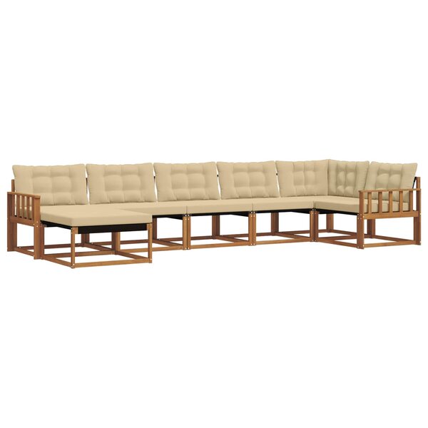 vidaXL Ensemble de canapés d'extérieur 7 pc Naturel et Beige