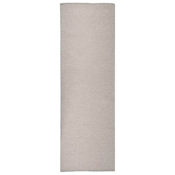 vidaXL Tapis à tissage plat d'extérieur 80x250 cm Taupe