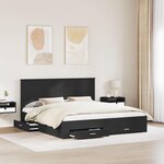 vidaXL Cadre de lit Noir et argent 200 x 200 cm Bois d'ingénierie