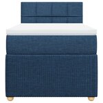 vidaXL Sommier à lattes de lit avec matelas Bleu 90x200 cm Tissu
