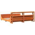 vidaXL Cadre de lit sans matelas cire marron 200x200cm bois pin massif