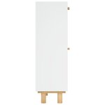 vidaXL Armoire à chaussures Blanc 52x25x80 cm Bois d'ingénierie/rotin