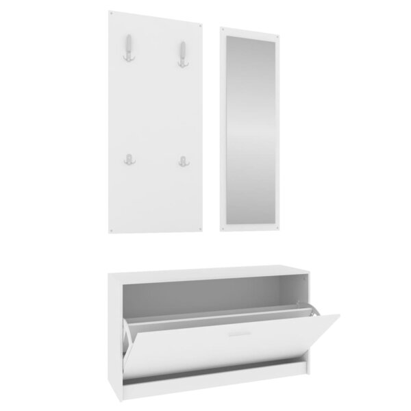 vidaXL Ensemble d'armoires à chaussures 3-en-1 Blanc Bois d'ingénierie