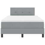 vidaXL Lit avec sommier et matelas & LED gris clair 120x190 cm en tissu
