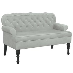 vidaXL Banc avec dossier Gris clair 119 5 x 64 5 x 75 cm Velours