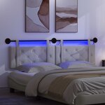 vidaXL Tête de lit suspendue Avec lumière LED Blanc Simili cuir