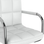 vidaXL Chaises pivotantes à manger lot de 2 blanc similicuir