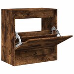 vidaXL Armoire à chaussures chêne fumé 60x34x63 5 cm bois d'ingénierie