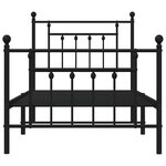 vidaXL Cadre de lit métal sans matelas avec pied de lit noir 90x200 cm