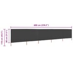 vidaXL Paravent 5 panneaux Tissu 600 x 80 cm Anthracite
