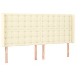 vidaXL Tête de lit avec oreilles Crème 203x16x118/128 cm Similicuir
