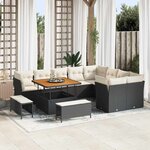 vidaXL Ensemble de canapé de jardin 12 Pièces Noir polyrotin