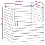 vidaXL Composteur Blanc 100x100x102 cm Bois massif de pin