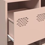 vidaXL Buffet rose 135x39x103 5 cm acier laminé à froid