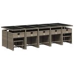 vidaXL Ensemble à manger de jardin 15 Pièces coussins gris résine tressée