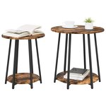 vidaXL Ensemble de tables d'appoint 2 Pièces Chêne fumé et noir