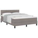 vidaXL Lit à ressorts avec matelas Taupe 140 x 190 cm tissu