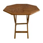 Table de jardin octogonale pliable en teck 100 cm Sana