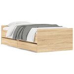vidaXL Cadre de lit sans matelas chêne sonoma 75x190 cm