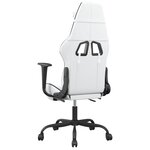 vidaXL Chaise de jeu avec repose-pied Blanc et noir Similicuir