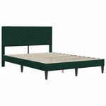 vidaXL Cadre de lit avec matelas Vert foncé 160 x 200 cm Velours