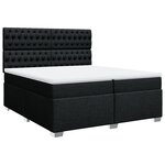 vidaXL Sommier à lattes de lit avec matelas Noir 200x200 cm Tissu