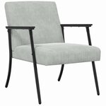 vidaXL fauteuil Gris clair Velours