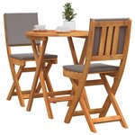 vidaXL Ensemble bistrot 3 pc Huile Naturelle Bois d'Acacia Massif