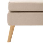 vidaXL Repose-pied Crème Tissu