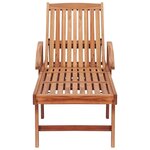 Vidaxl chaise longue avec coussin bleu bois de teck solide