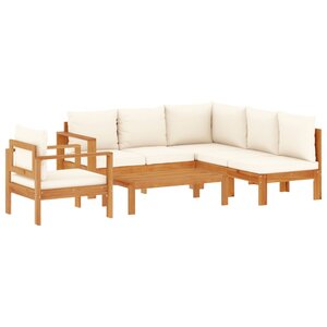vidaXL Salon de jardin avec coussins 5 Pièces Bois d'acacia solide