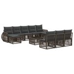vidaXL Ensemble de canapé de jardin 11 Pièces Gris et Gris foncé