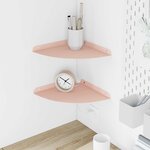 vidaXL Étagère flottante avec étagère 2 Pièces Rose 24 x 24 x 2 cm