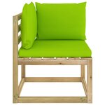vidaXL Canapés d'angle de jardin 2Pièces et coussins Pin imprégné de vert