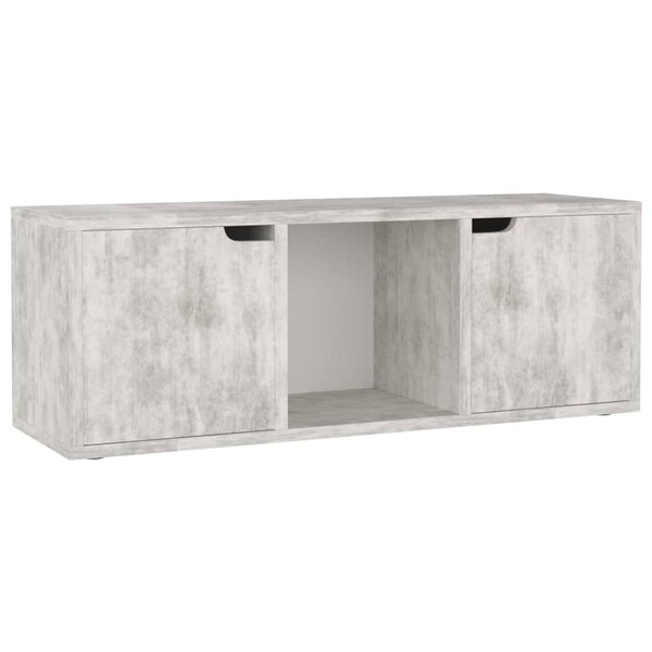 vidaXL Meuble TV Béton 88 5x27 5x30 5 cm Bois d’ingénierie