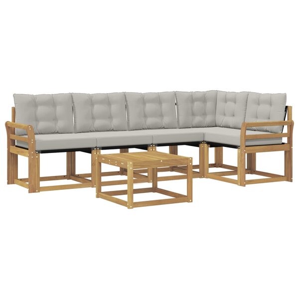 vidaXL Ensemble de canapés d'extérieur 6 pc Blanc et gris clair