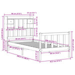 vidaXL Lit bibliothèque sans matelas 90x200 cm bois de pin massif